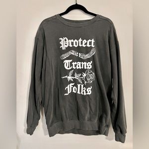 Transfigure Print Co Protect Trans Folks Crewneck Sweatshirt- Chain Design